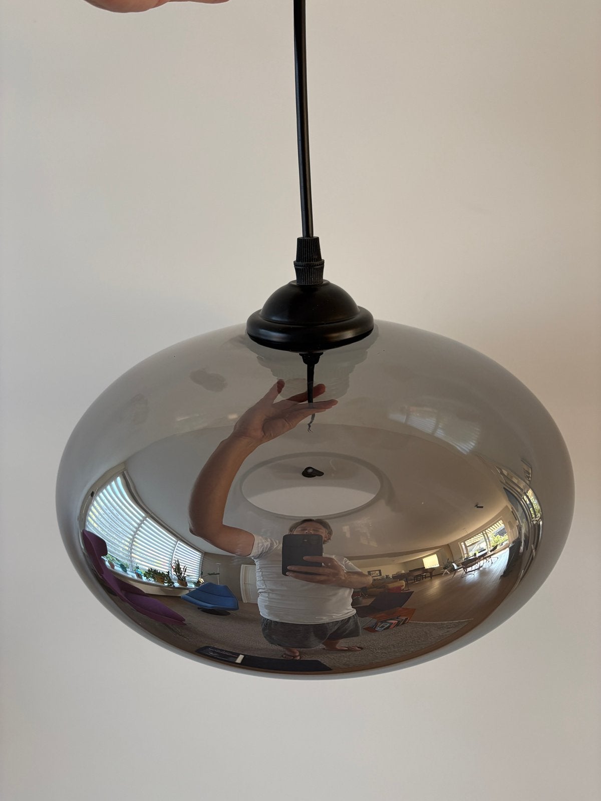 Glazen hanglamp - 28 cm diameter, Huis en Inrichting, Lampen | Hanglampen, Ophalen