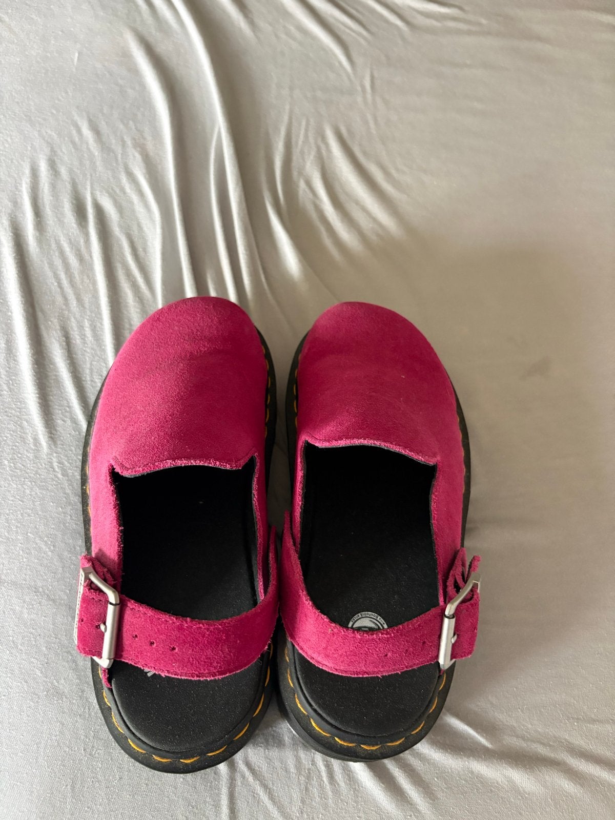 Dr. Martens roze suède instappers - Zo goed als nieuw, Ophalen of Verzenden, Zo goed als nieuw, Roze, Instappers