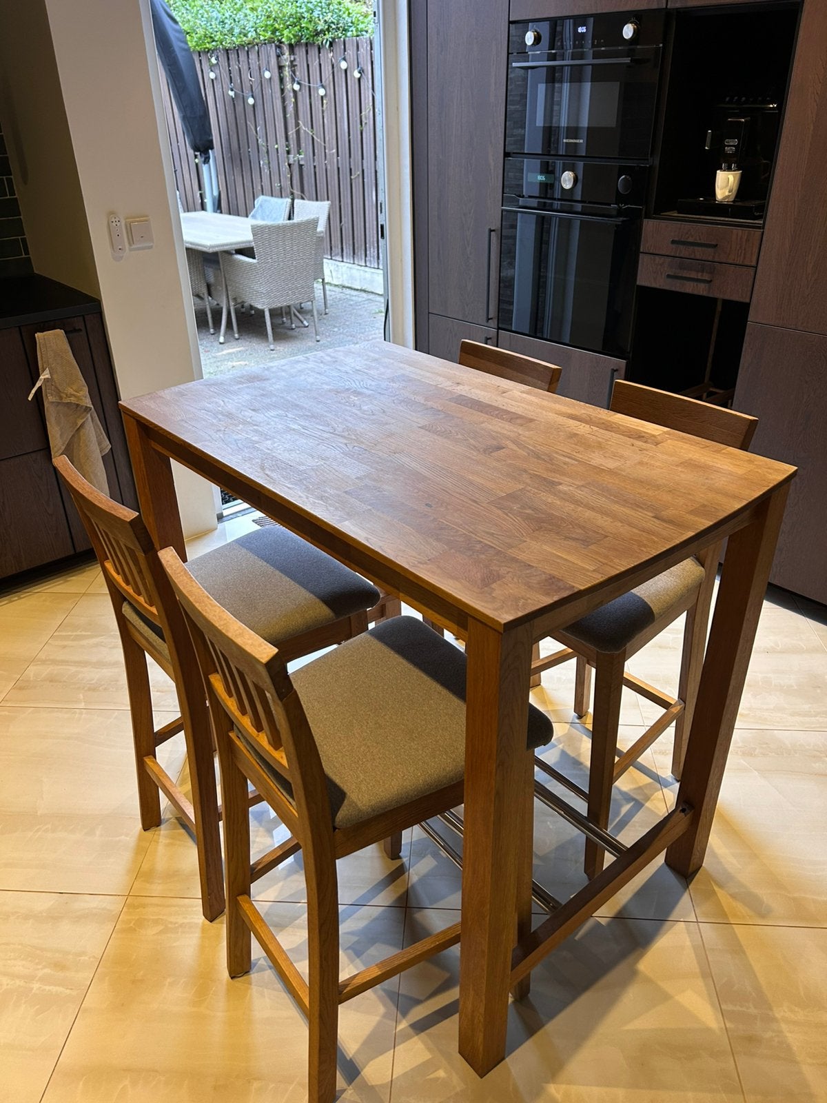 Combinatieset keukentafel met 4 stoelen, Ophalen of Verzenden, Zo goed als nieuw, 4 tot 6 stoelen