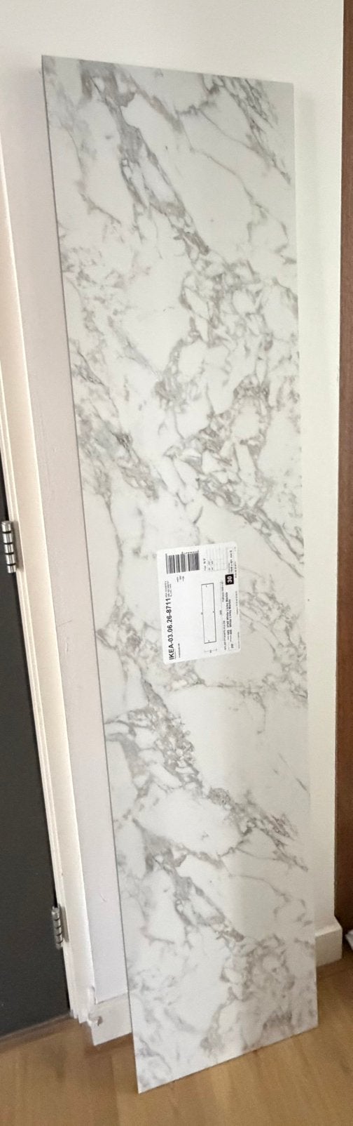 Originele Ikea Ekbacken maatwerkblad plank wit marmer NEW, Ophalen, Nieuw, Wit