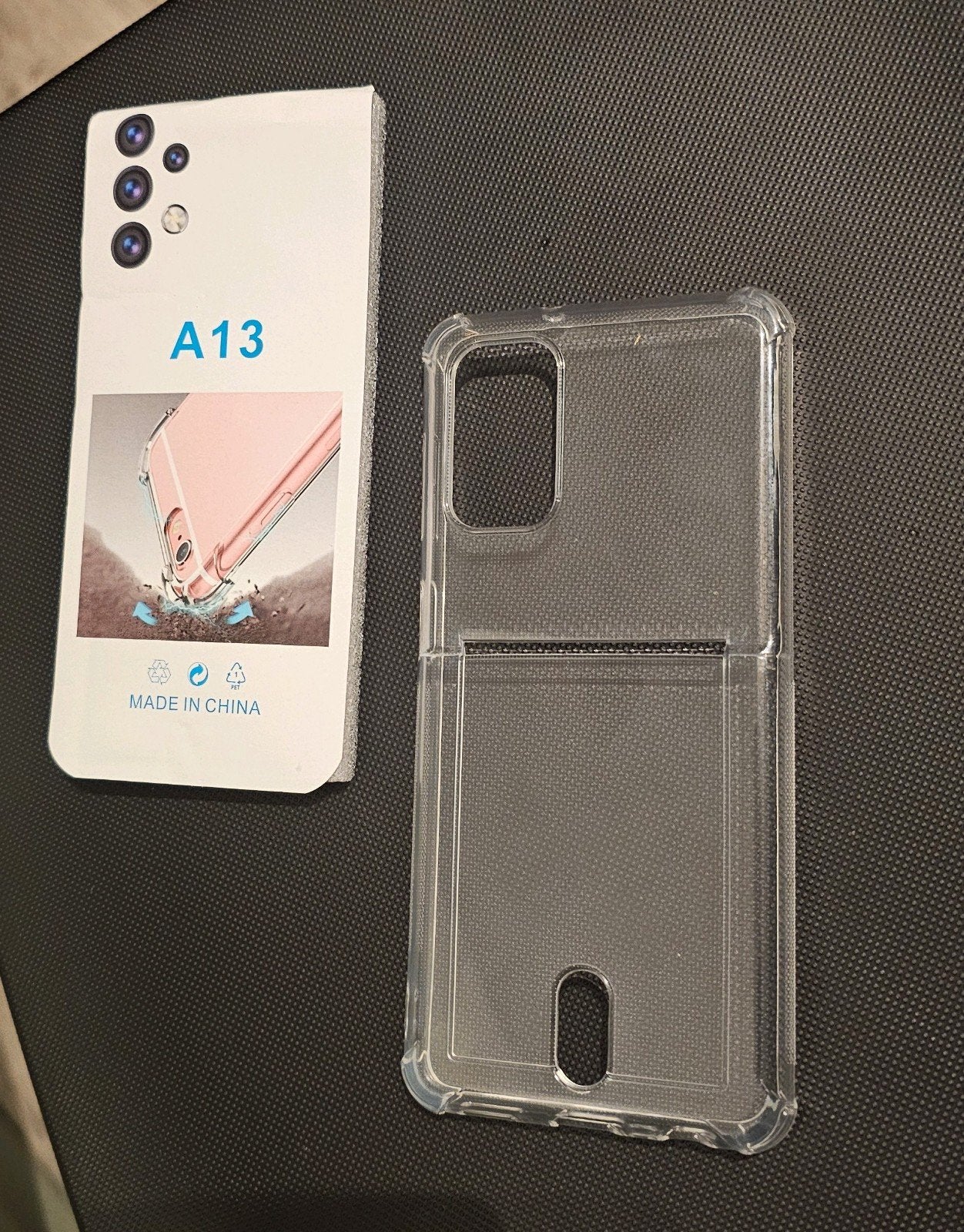 Transparant hoesje met pashouder voor Samsung A13, Ophalen, Nieuw, Hoesje of Tasje