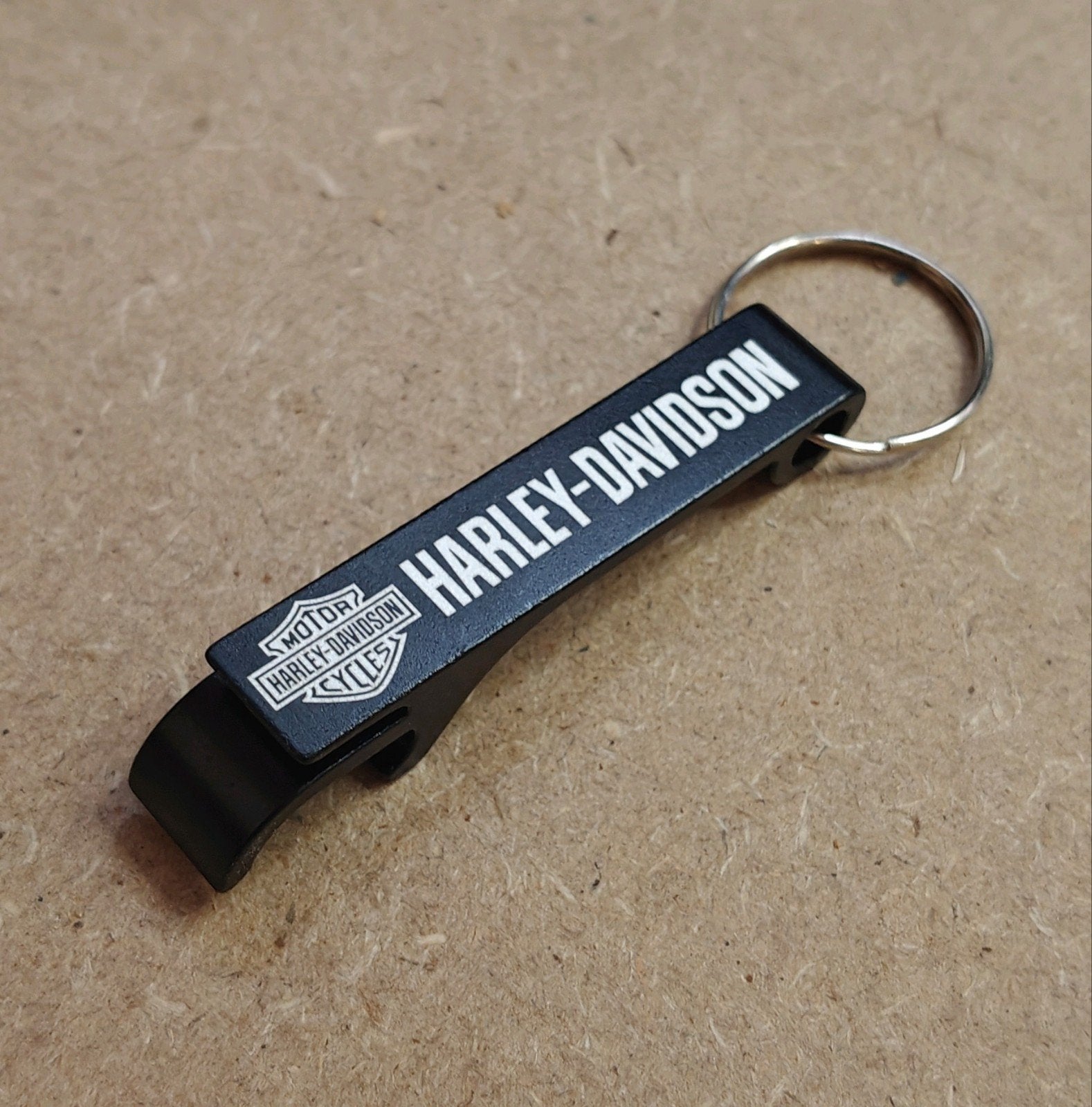 Harley Davidson Flesopener Sleutelhanger Zwart, Verzenden, Nieuw