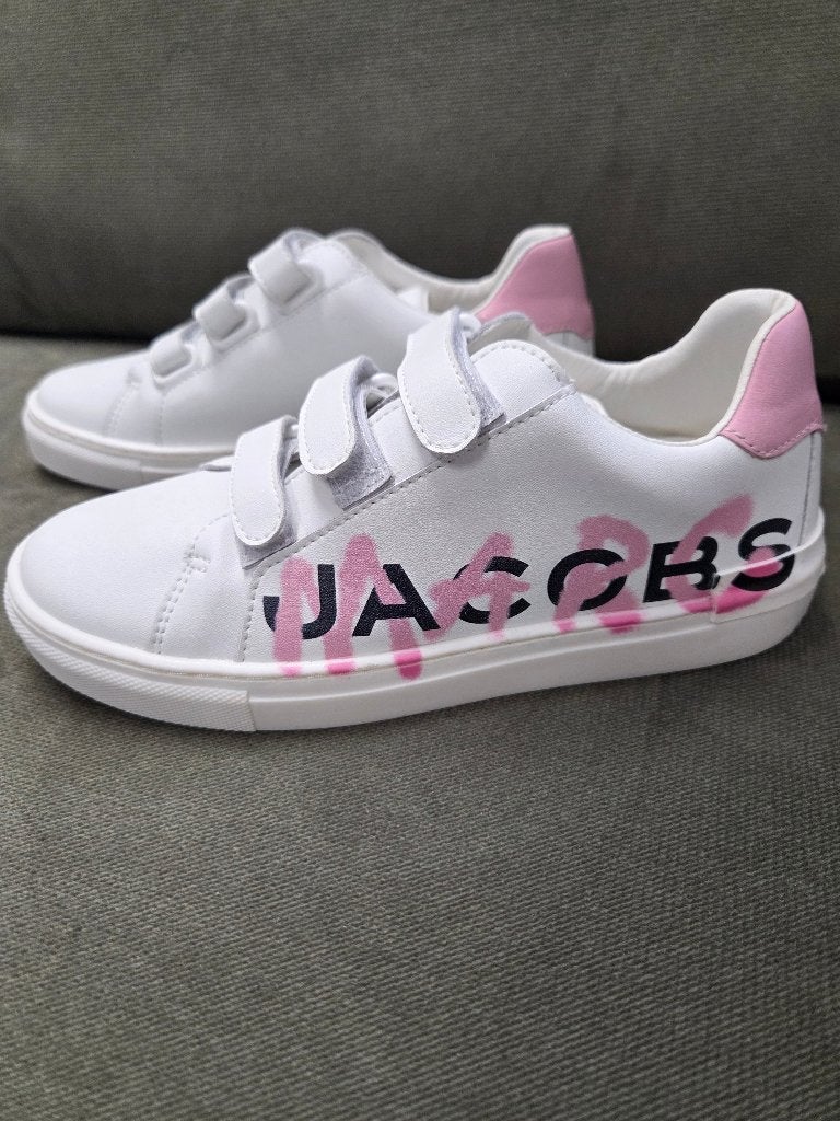 Marc Jacobs Girls White & Pink Logo Trainers, Meisje, Schoenen, Nieuw, Ophalen of Verzenden