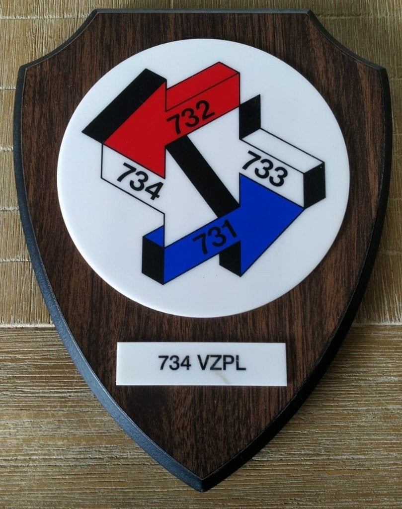 Schild Kon Landmacht - 734 VZPL (Verzamelplaats), Verzenden, Landmacht, Nederland, Overige typen