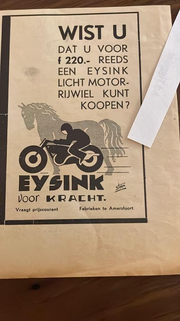 advertentie motor, Verzamelen, Verzenden, Gebruikt, Overige typen