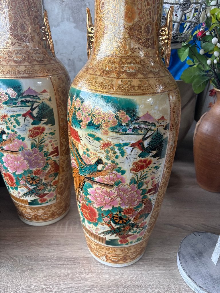 Set Chinese vazen porselein Satsuma stijl goud decoratie, Ophalen