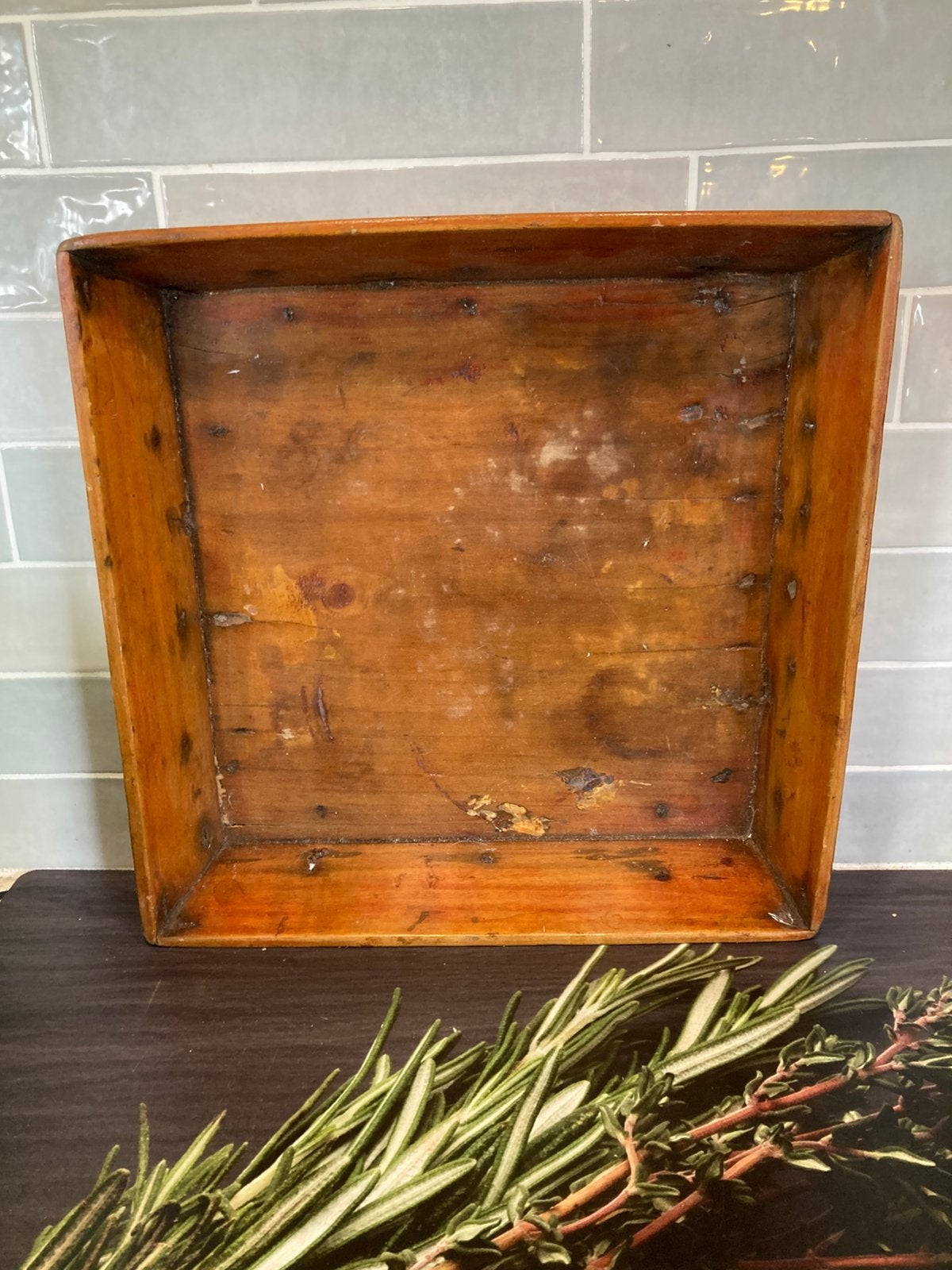Houten dienblad (050625), Ophalen of Verzenden, Gebruikt, Vierkant, Hout