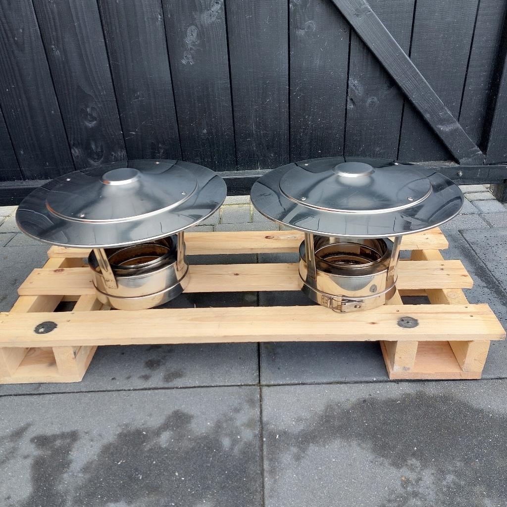 Regenkap  dubbelwandig 150/200 RVS geïsoleerd, Ophalen, Zo goed als nieuw, Hout, Overige soorten