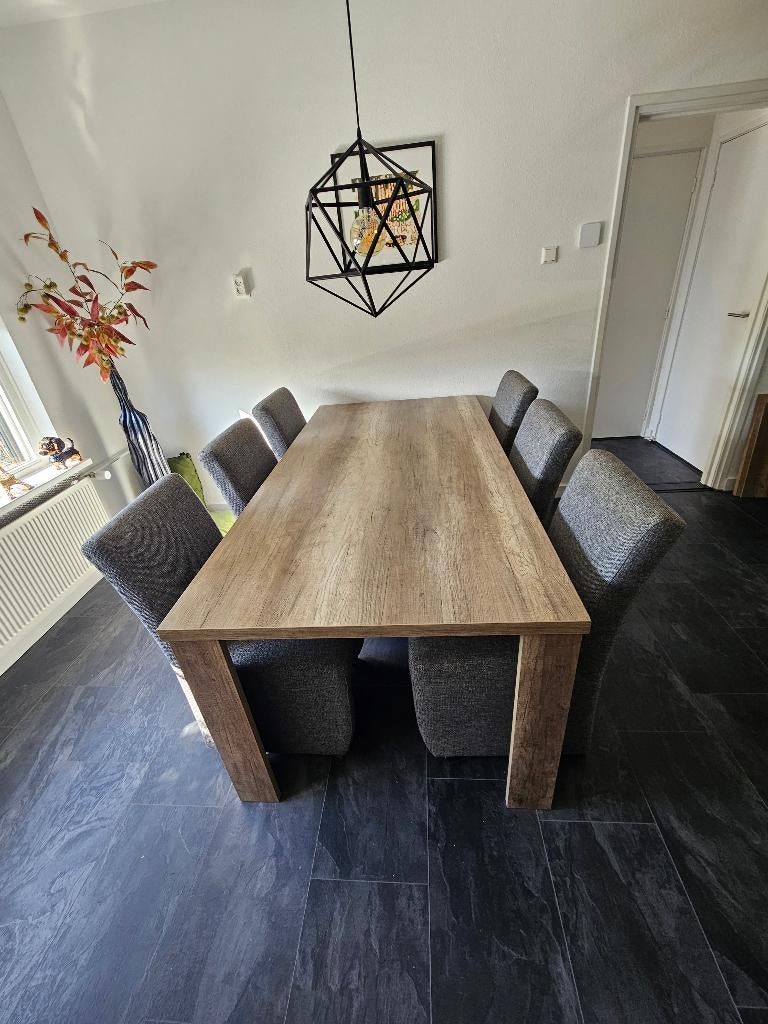 Eettafel Moritz (Pronto Wonen) met 6 stoelen, Ophalen, Gebruikt, 200 cm of meer, 50 tot 100 cm