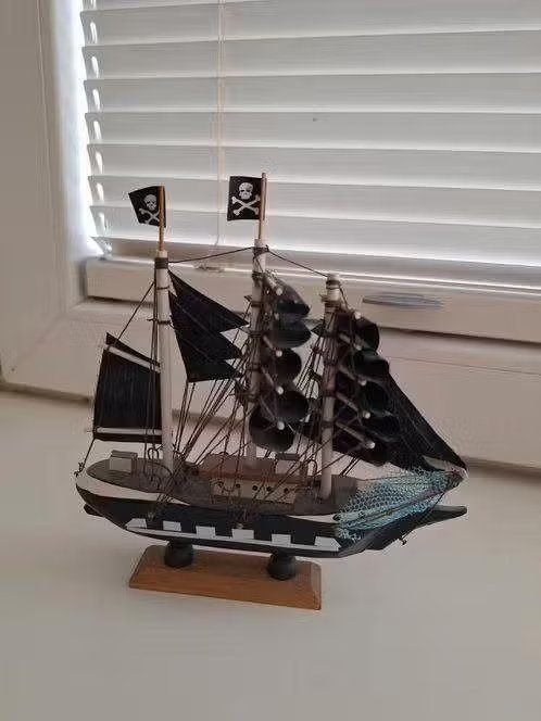 Houten Piratenschip, Ophalen of Verzenden, Zo goed als nieuw, Zeilboot, Gebruiksvoorwerp