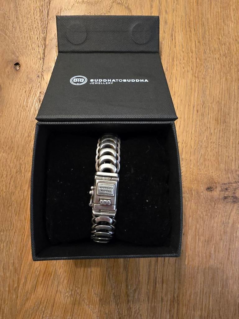 Buddha to Buddha armband heren 925 zilver 22cm, Ophalen, Zo goed als nieuw, Zilver, Zilver