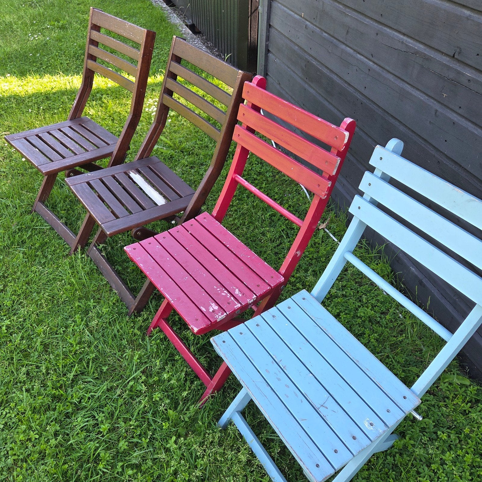 Houten Klapstoel Tuinstoel Terrasstoel Balkonstoel, Ophalen, Gebruikt, Hout, Inklapbaar