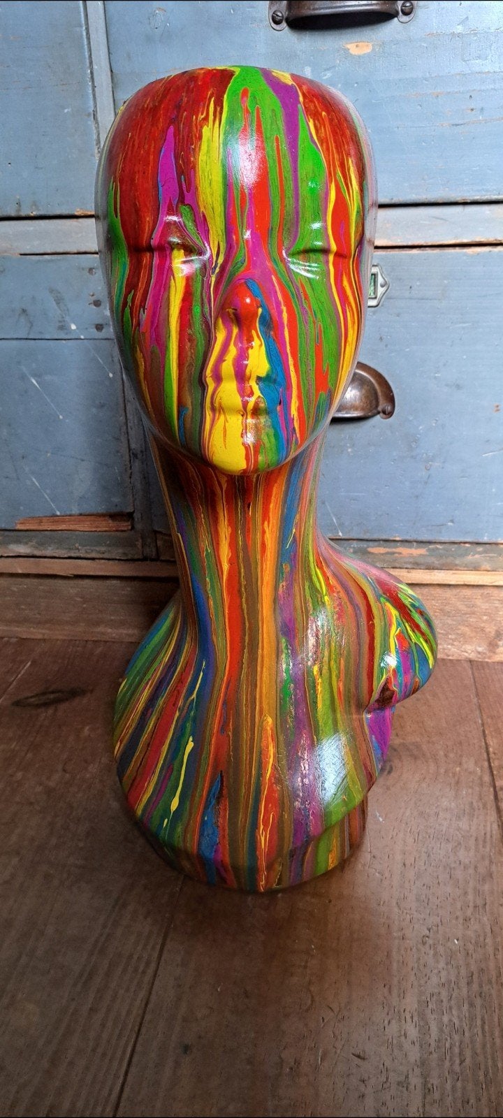 Mannequin hoofd met plant, bloempot, vaas, klimop, Kunststof, Nieuw, Binnen, Ophalen of Verzenden
