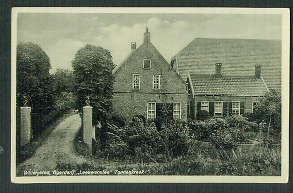 Willemstad Boerderij Leeuwenstee Tonnenkreek., Verzamelen, Ophalen of Verzenden, 1940 tot 1960, Ongelopen, Noord-Brabant