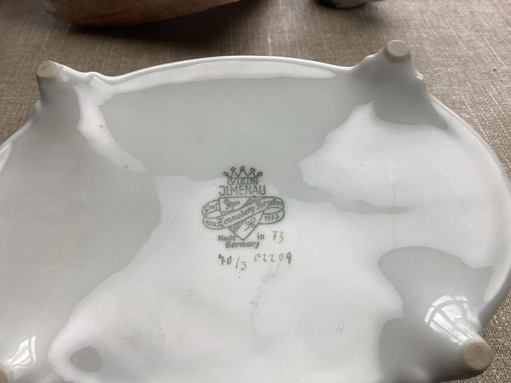 Trinket doosje, wit porselein, handbeschilderd, Ophalen of Verzenden