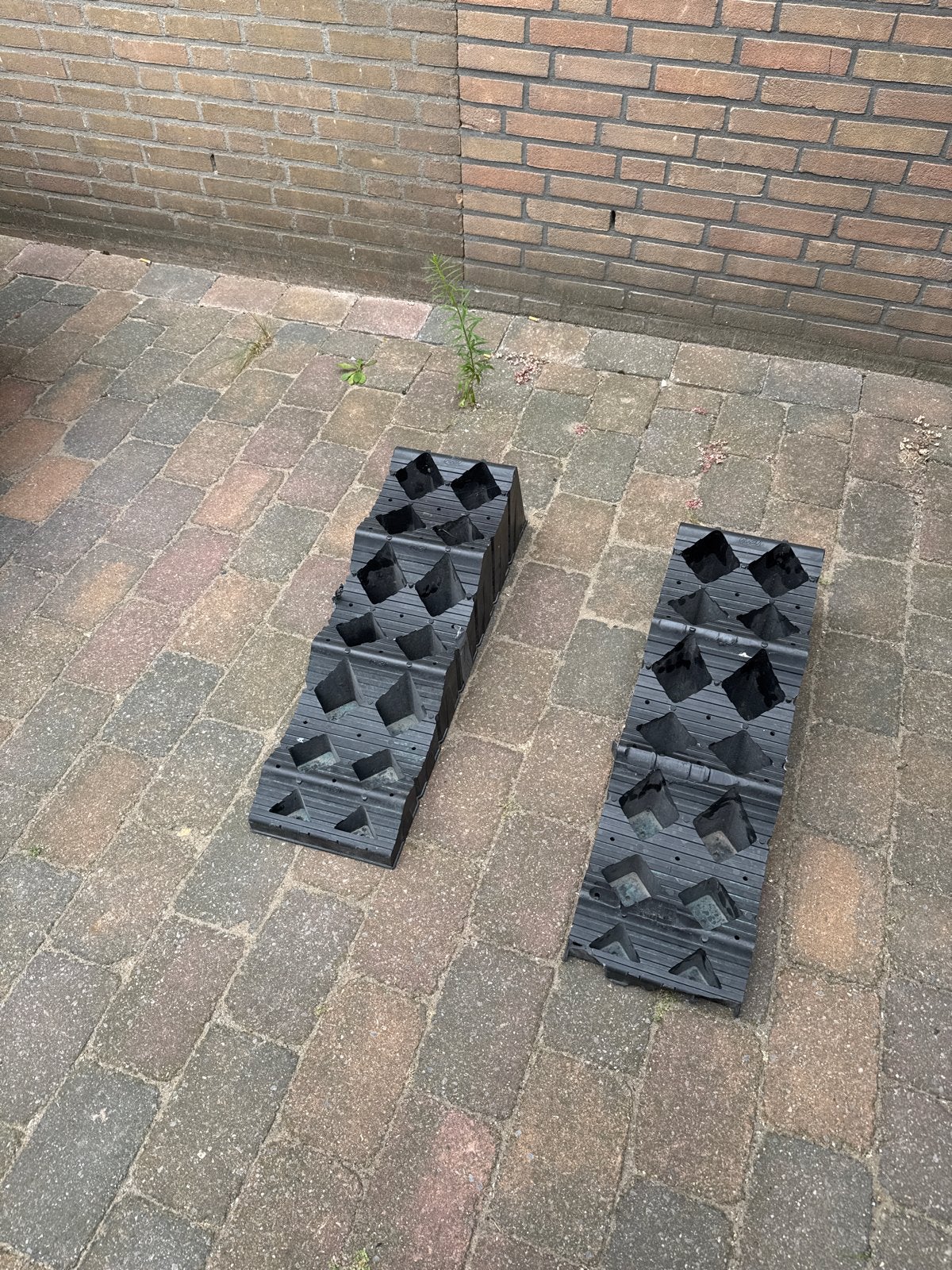 Set van 2 auto caravan oprijblokken / oprijbruggen / beunen, Ophalen, Gebruikt
