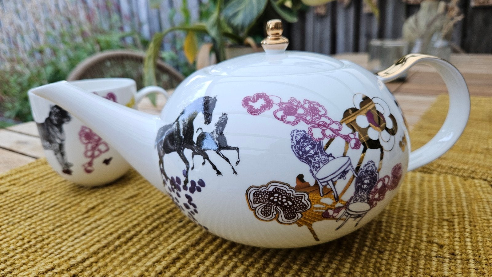 Theepot en mok Concetta Gallo, Ophalen of Verzenden, Zo goed als nieuw, Overige stijlen, Theepot