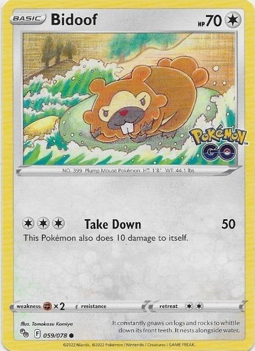 Pokemon Go,  Bidoof [common] 59/78, Verzenden, Nieuw, Losse kaart
