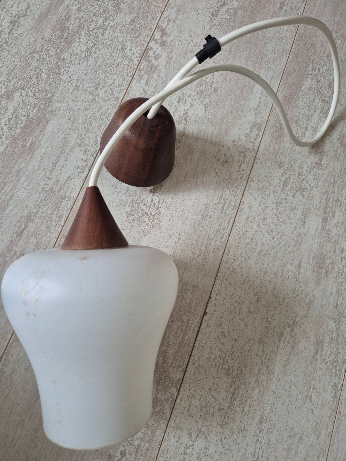 Jaren 60 hanglamp Scandinavisch design Louis Kalf stijl, Gebruikt, Jaren 60, Glas, E27 (groot)