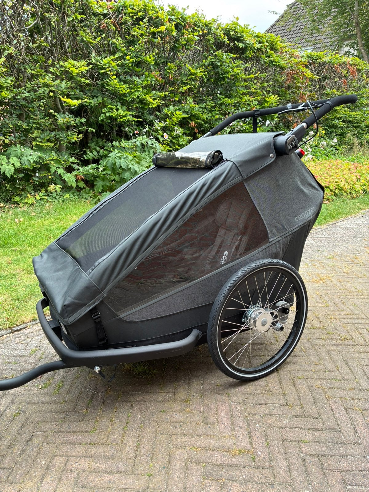 Croozer Yuuna 2 fietskar incl. baby- en kinderstoel, Fietsen en Brommers, Fietsaccessoires | Aanhangers en Karren, Ophalen, Zo goed als nieuw