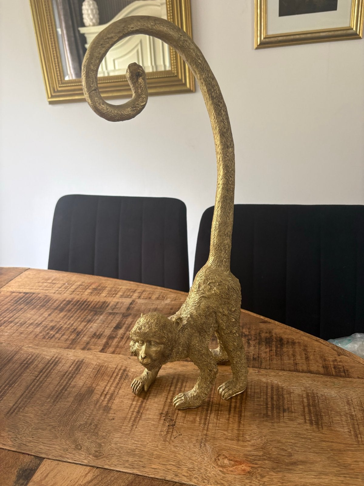 Gouden Aap Decoratie - 40 cm hoog, 16 cm breed, Gebruikt, Overige materialen, Overige stijlen, Ophalen of Verzenden