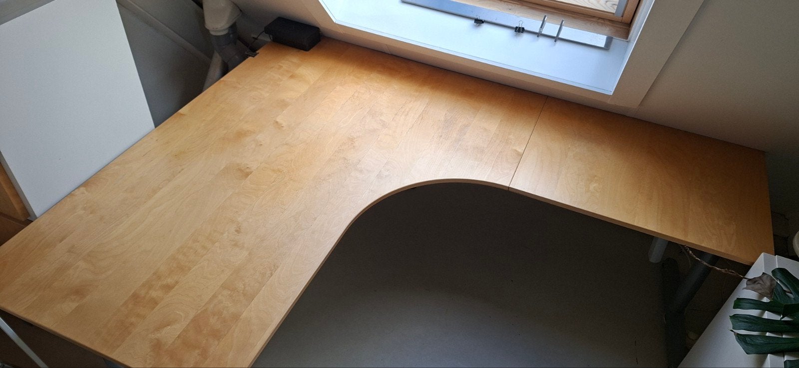 IKEA Galant Hoekbureau 200x160cm, Huis en Inrichting, Bureaus, Ophalen, Gebruikt, In hoogte verstelbaar, Hout
