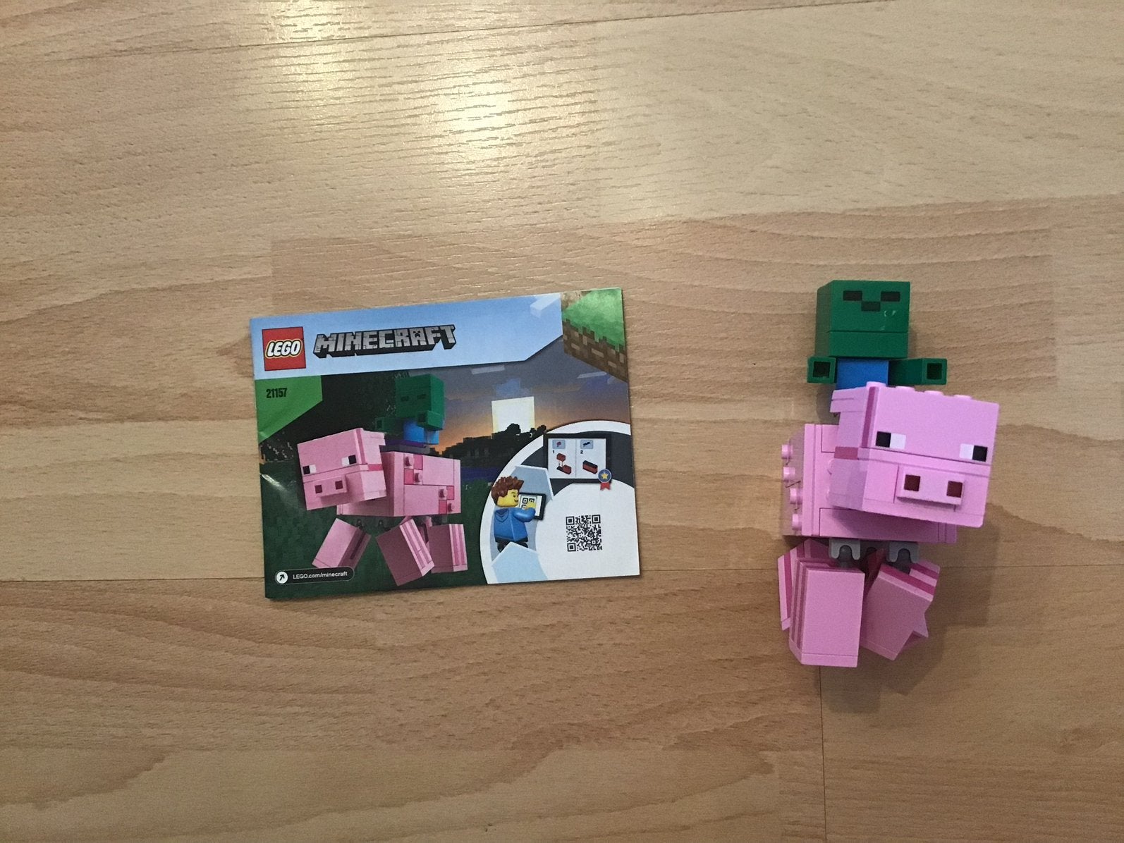 Lego minecraft 21157 bigfig varken met babyzombie, Ophalen, Zo goed als nieuw, Lego