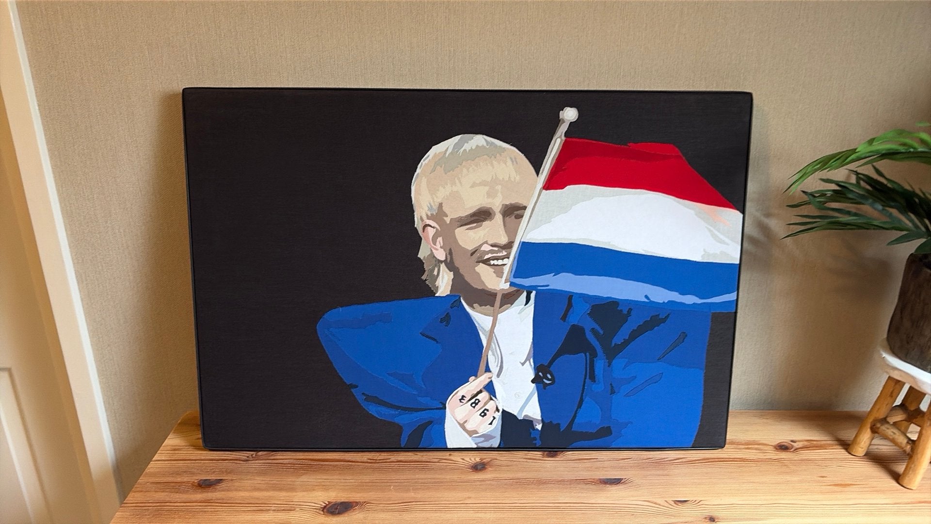 Uniek stofportret van Joost Klein., Ophalen, Zo goed als nieuw