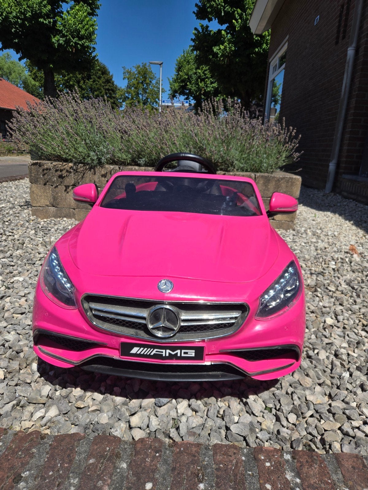Roze Mercedes-Benz S63 AMG elektrische kinderauto, Ophalen of Verzenden, Zo goed als nieuw