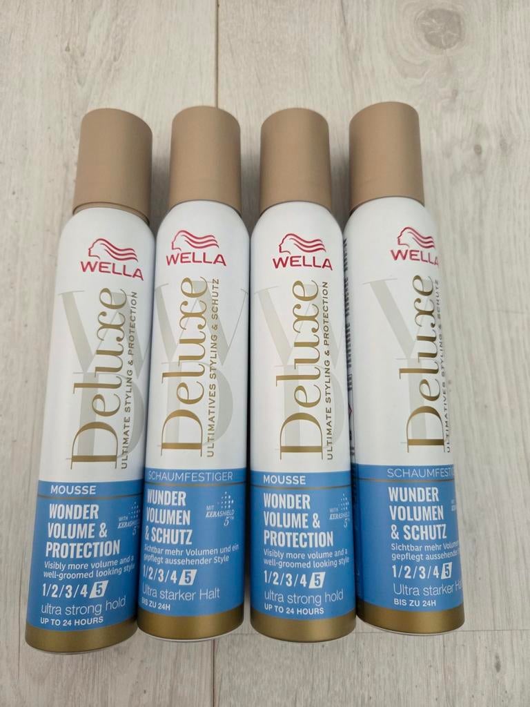 Wella Deluxe Wonder Volume & Protection Mousse (4 flessen), Ophalen
