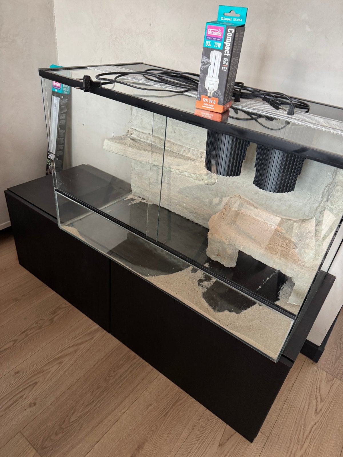 Terrarium 80x40x50cm incl toebehoren, Ophalen, Zo goed als nieuw, Terrarium of Paludarium