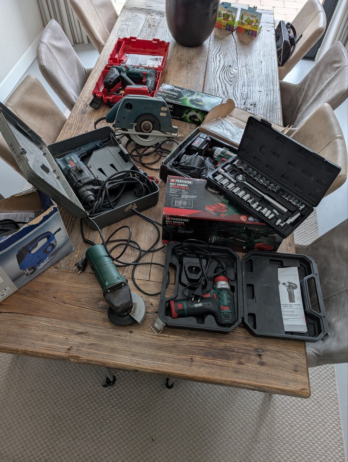 Diverse gereedschappen: Bosch, Parkside, Lux Tools, AEG, Ophalen, Gebruikt, Zaag, Bosch