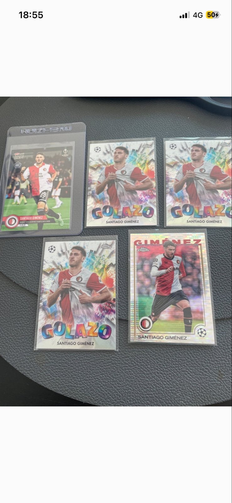 Santiago Giménez Topps Chrome Golazo Feyenoord, Ophalen of Verzenden, Zo goed als nieuw, Feyenoord, Spelerskaart
