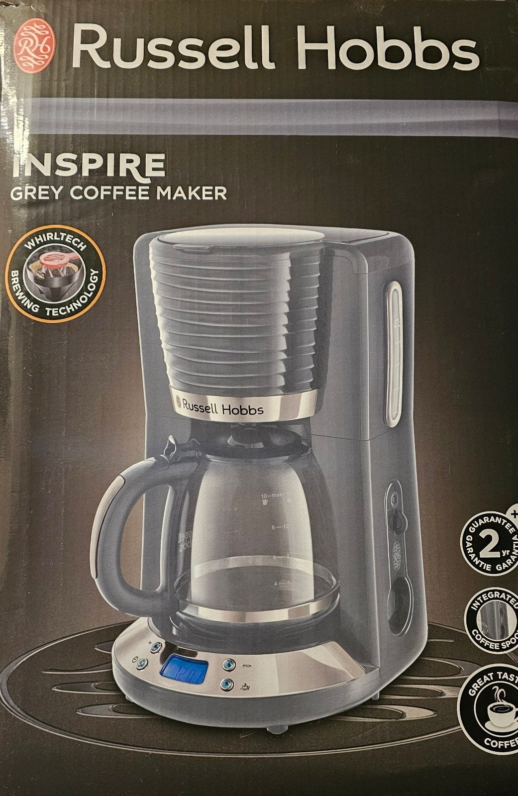 Russell Hobbs Inspire Grey Koffiezetapparaat - Nieuw in doos, 10 kopjes of meer, Ophalen, Nieuw, Koffiemachine