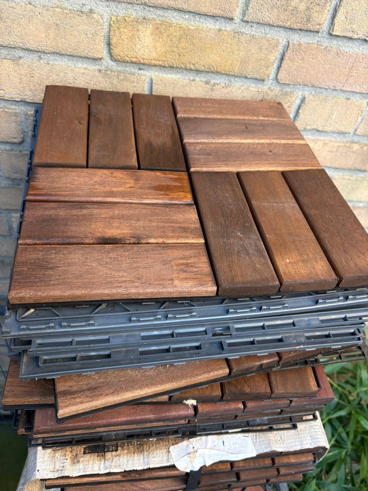 Ikea Runnen vlondertegels, Tuin en Terras, Ophalen, Zo goed als nieuw, Hout
