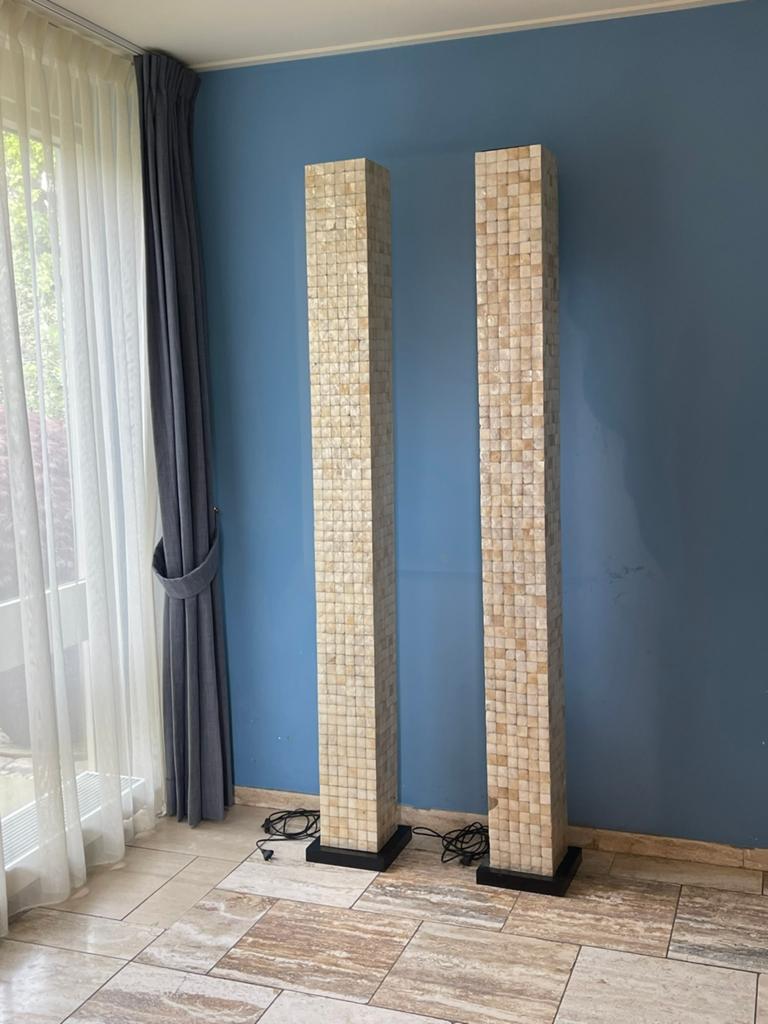 Elegante Schelpen Vloerlampen - Set van 2, Huis en Inrichting, Ophalen, Zo goed als nieuw, Overige materialen, 150 tot 200 cm