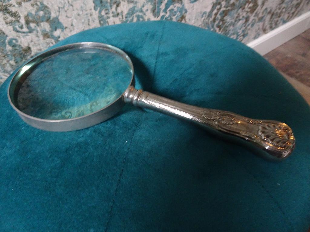 Barok zilverkleurig vergrootglas/ loep, Antiek en Kunst, Curiosa en Brocante, Ophalen of Verzenden