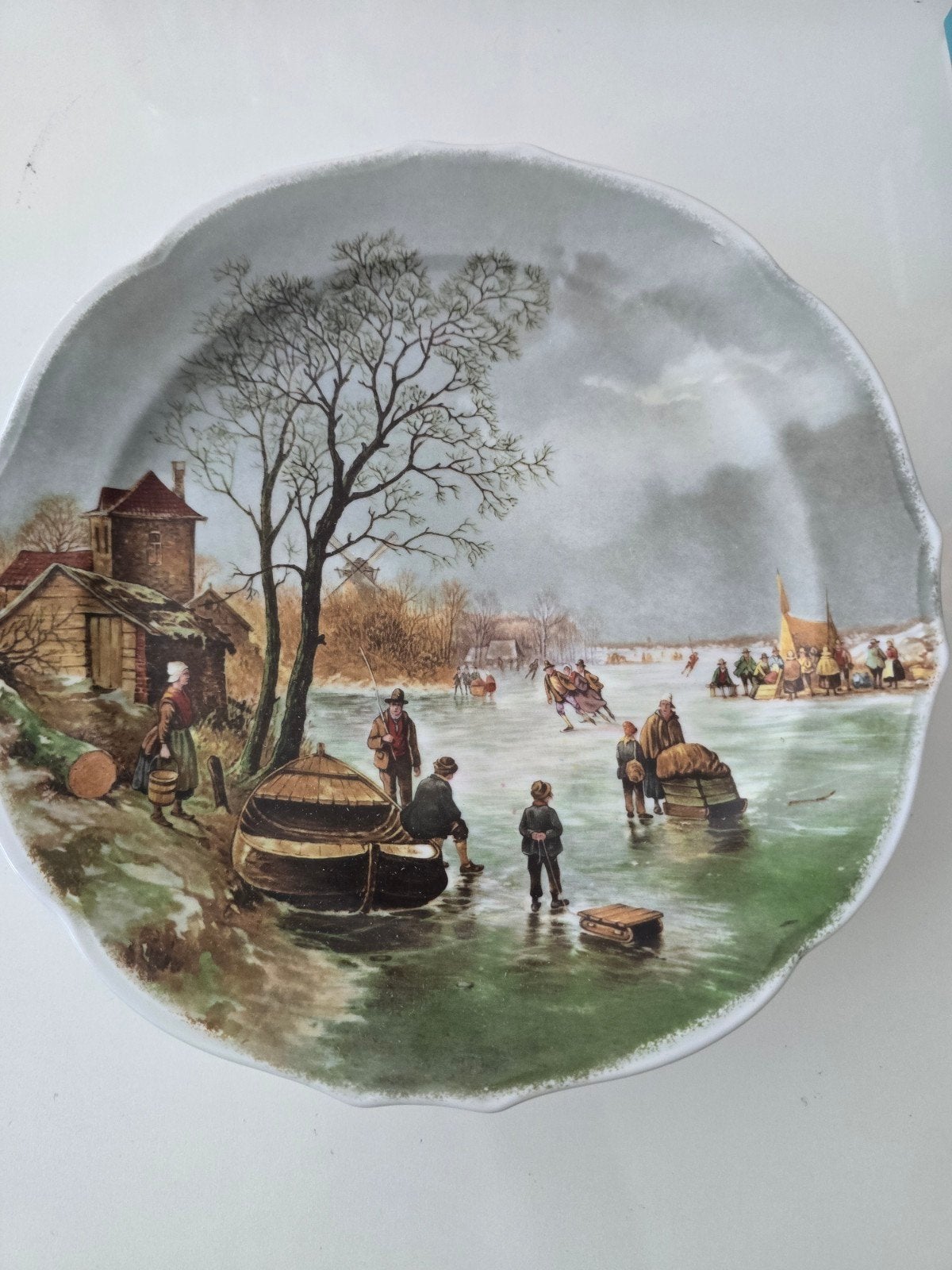 Set van 4 Royal Schwabap Wintertaferelen Borden, Antiek en Kunst, Ophalen of Verzenden