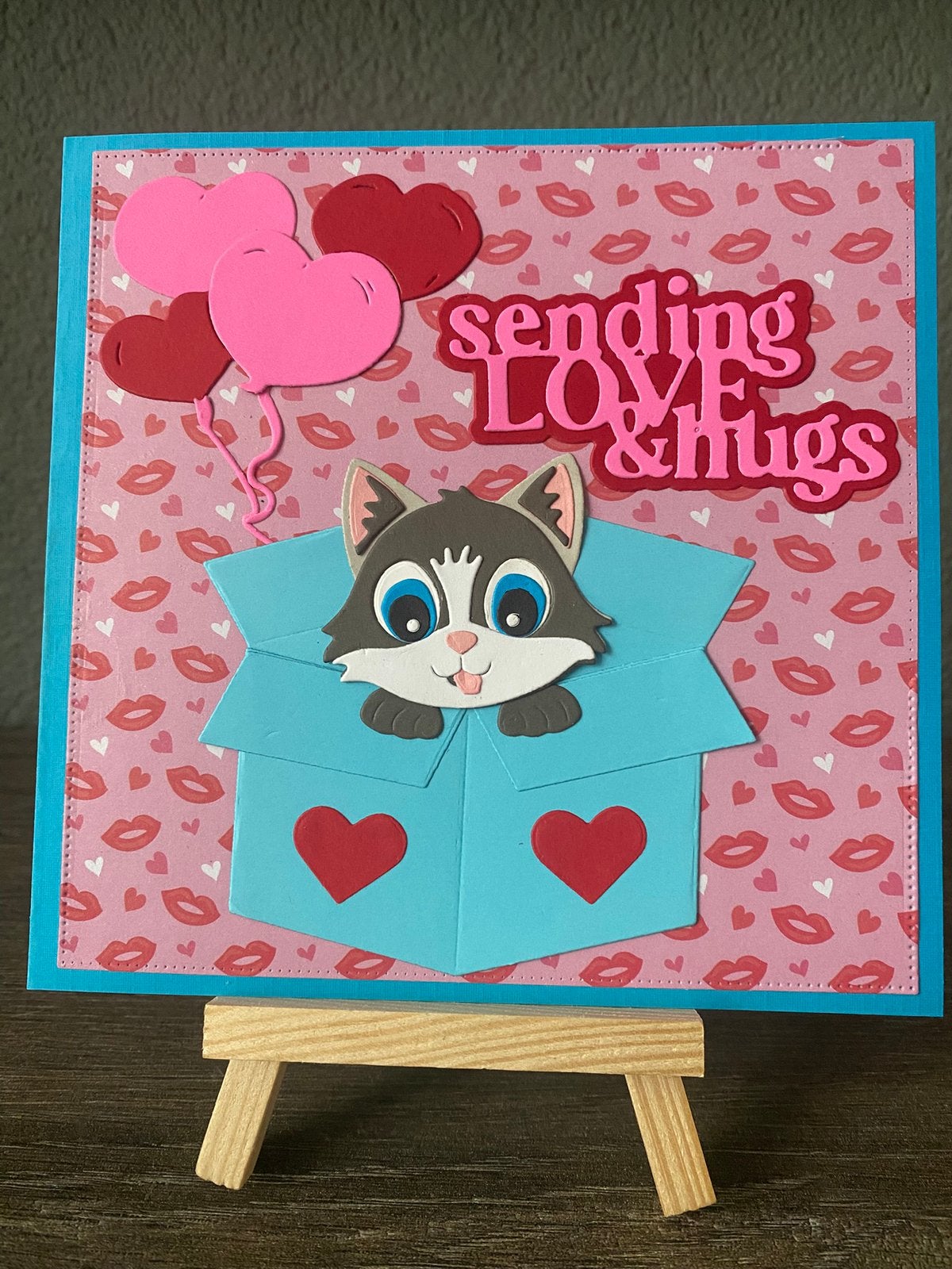 Handgemaakte kaarr nr 793 liefde en knuffels, Ophalen of Verzenden, Nieuw