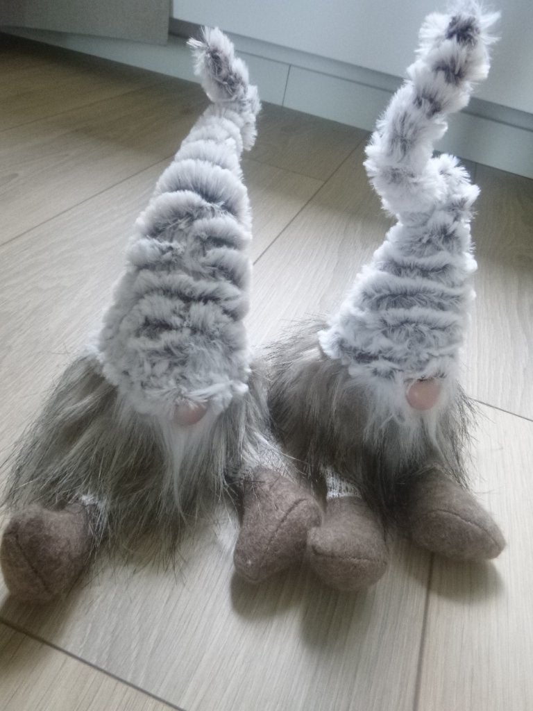 2x gnoom/kabouter met bungelbenen afm.35cm beige/grijs nieuw, Ophalen of Verzenden, Nieuw