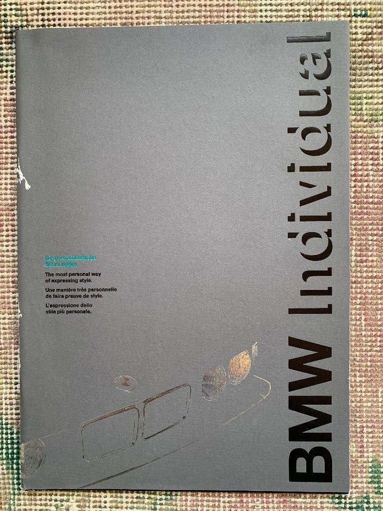 Folder brochure BMW Individual 1992 in goede staat, Ophalen of Verzenden, Zo goed als nieuw, BMW, BMW