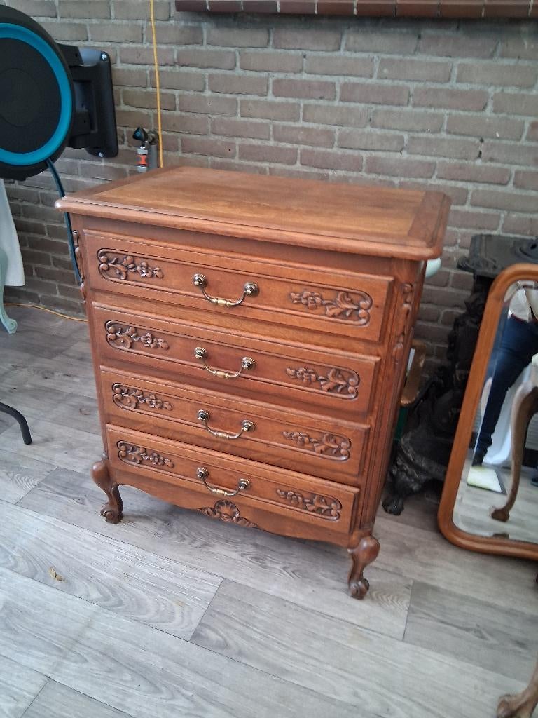 Barok eiken ladenkast in queen anne stijl 195,00, Huis en Inrichting, Kasten | Ladekasten, Gebruikt, Minder dan 100 cm, 50 tot 100 cm