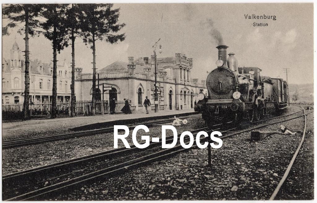 Ansichtkaart Fotokaart Stoomtrein Valkenburg Station ca.1910, Ophalen of Verzenden, Voor 1920, Ongelopen, Limburg
