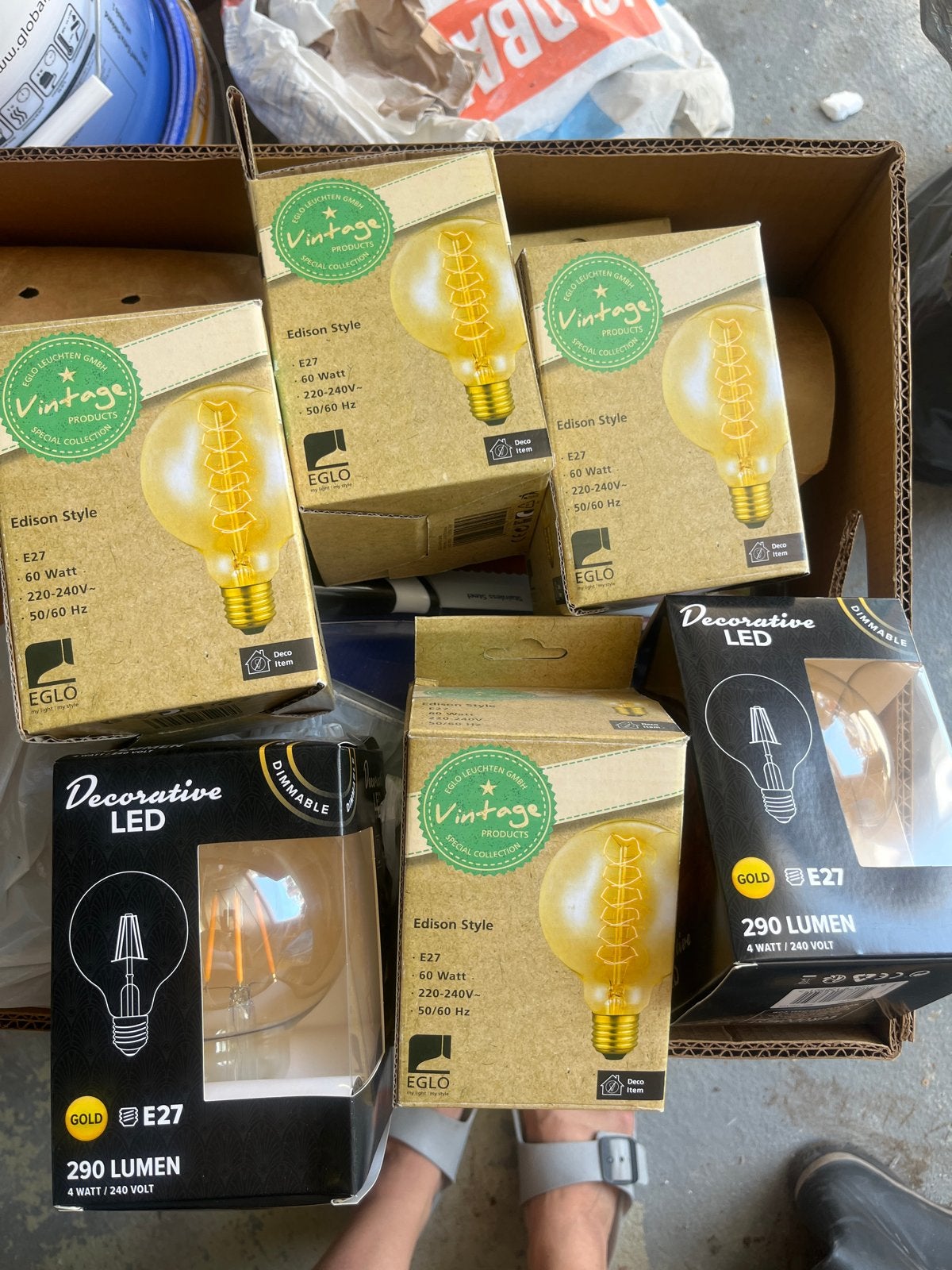 6x Edison Style E27 LED Lampen - Vintage Look, Overige merken, Nieuw, Glas, Dimbaar