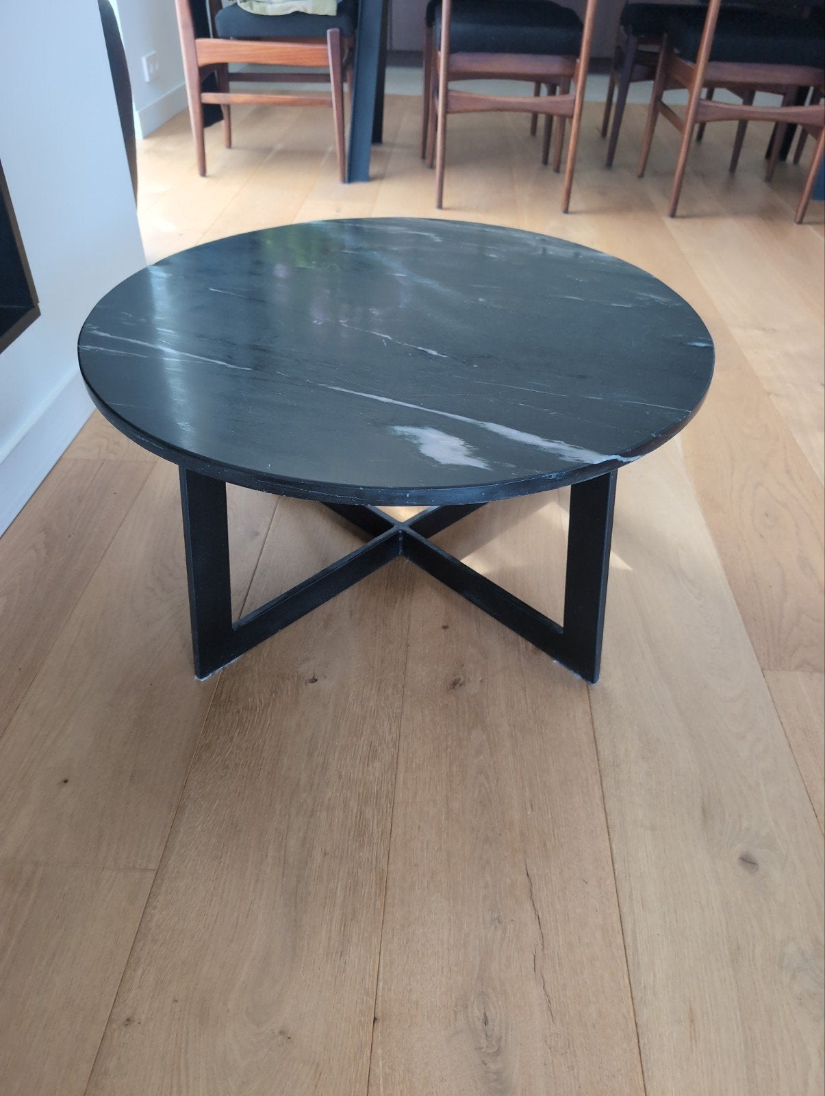Ronde salontafel met marmeren blad, Gebruikt, 50 tot 100 cm, Rond, Minder dan 50 cm