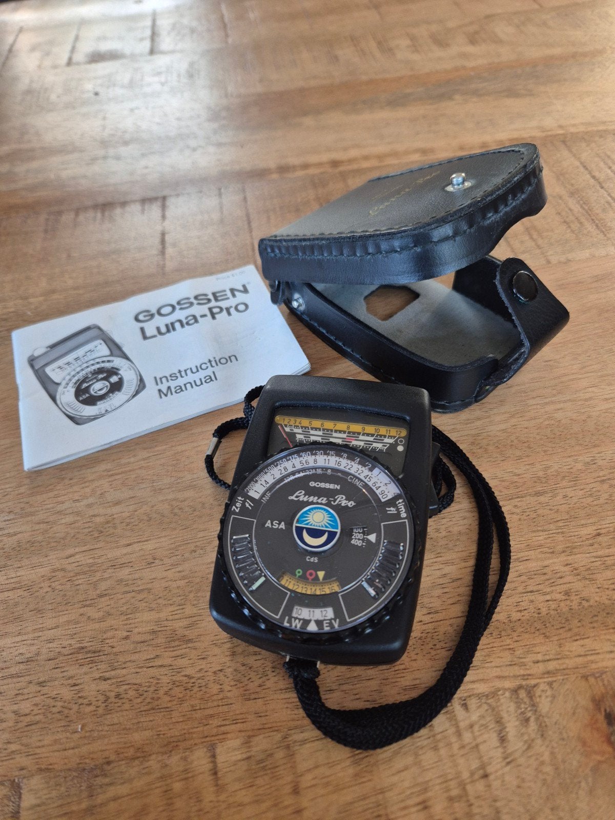 Gossen Luna-Pro Belichtingsmeter met lederen etui, Ophalen of Verzenden, Gebruikt, Overige Merken