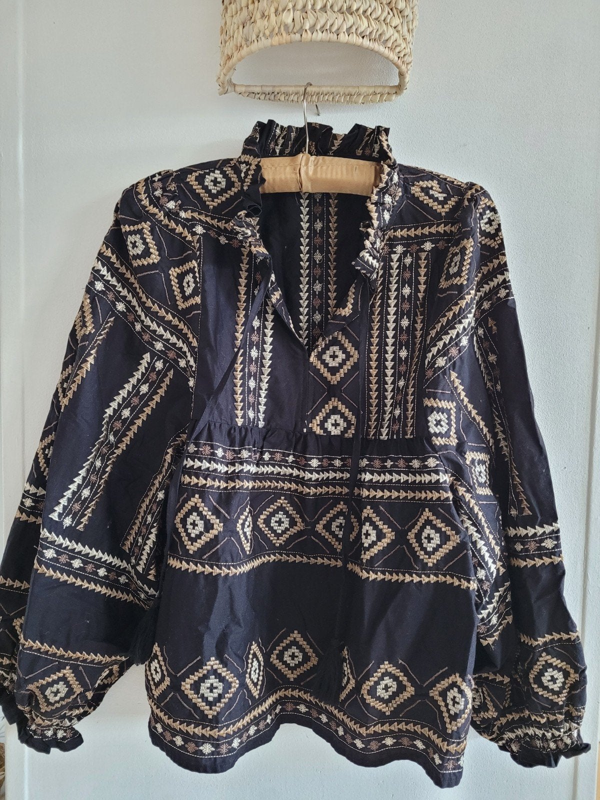 SMASHED-LEMON BLOUSE borduursel 40, Kleding | Dames, Blouses en Tunieken, Maat 38/40 (M), Zwart, Ophalen of Verzenden, Zo goed als nieuw