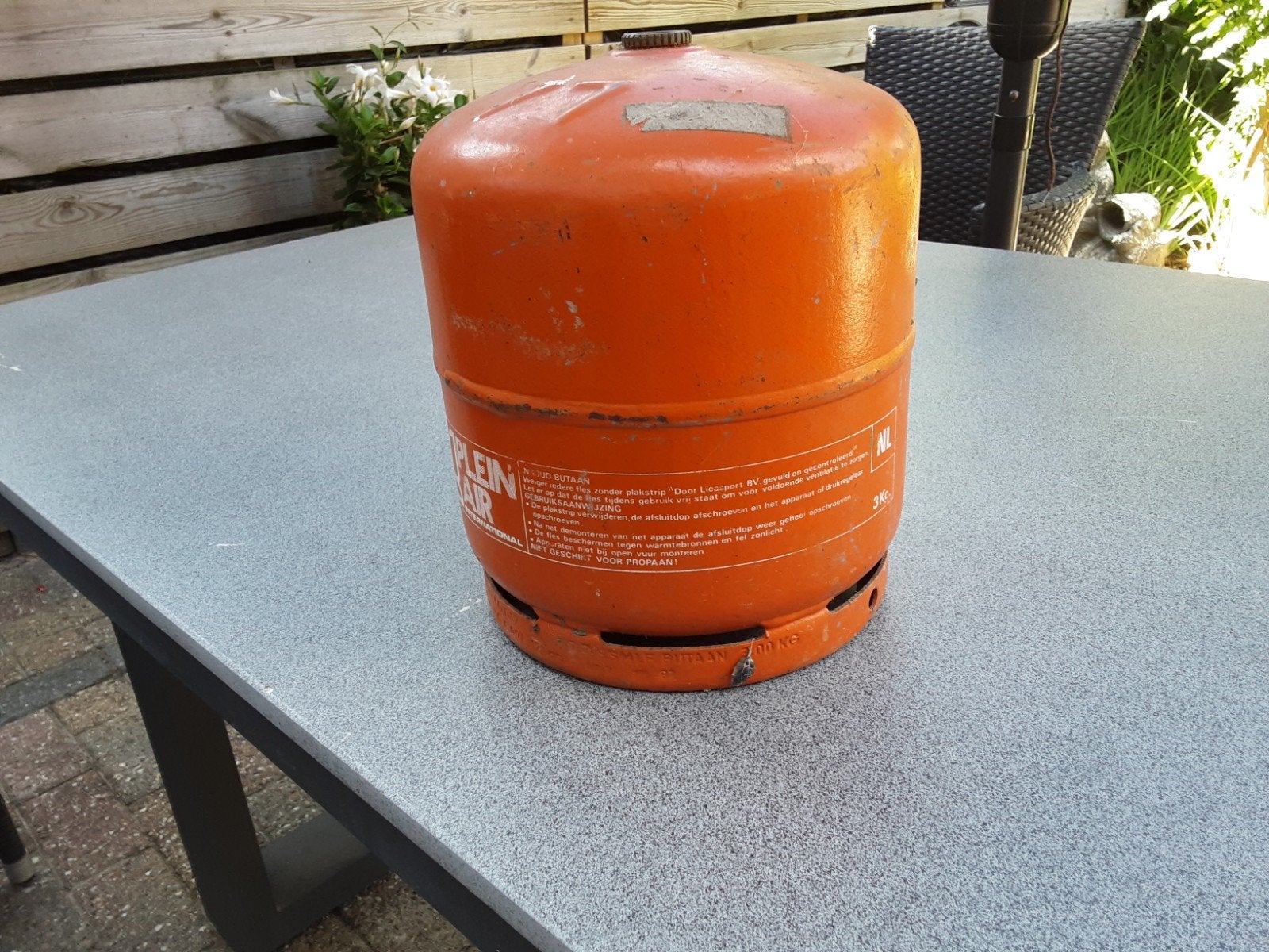 Gasfles, Ophalen, Gebruikt, Plein international