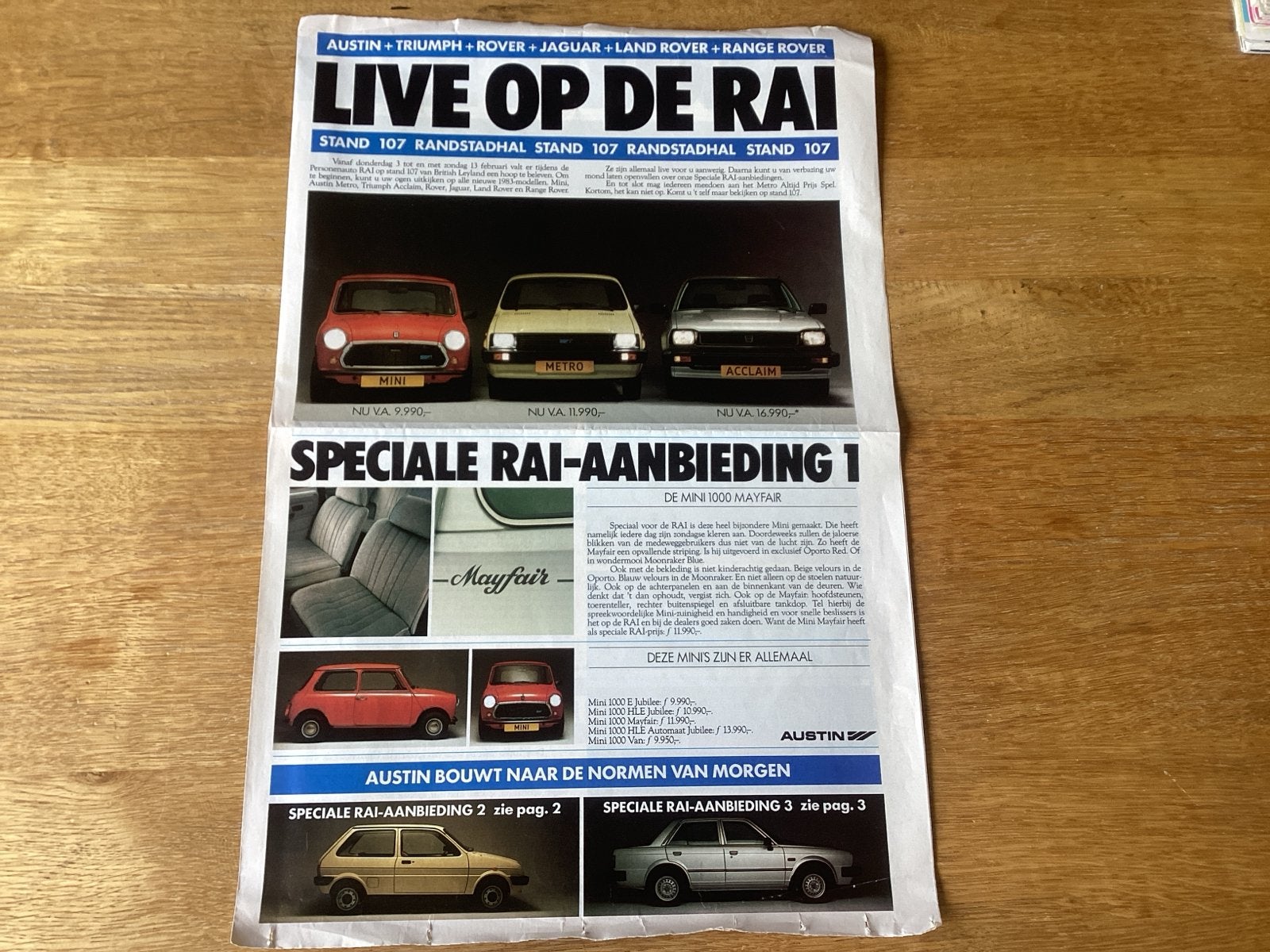 Austin, Rover, Jaguar, Land Rover, Range Rover krant 1983, Ophalen of Verzenden, Gelezen, Algemeen