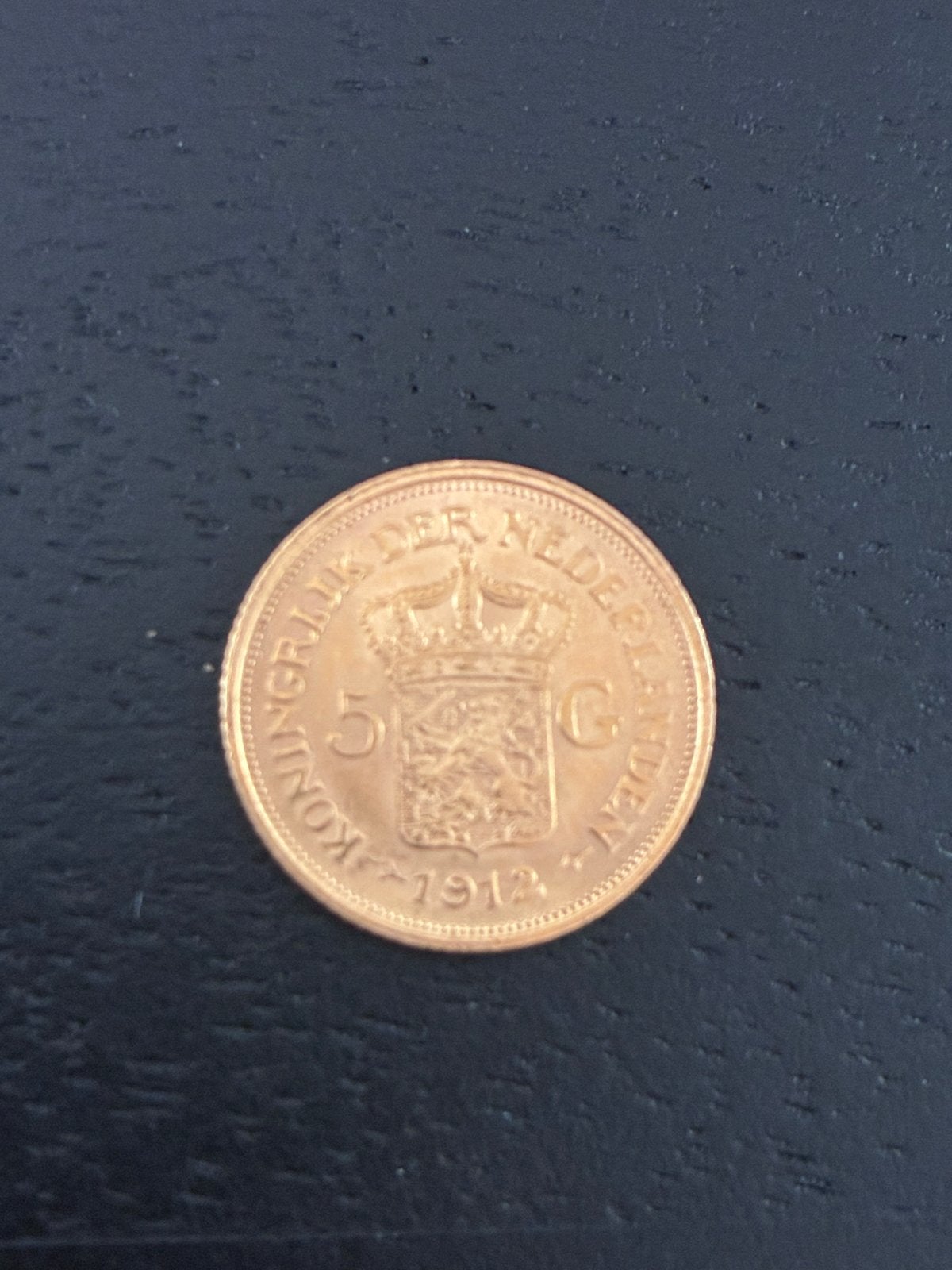 Gouden Vijfje 1912 Koningin Wilhelmina unc gouden tientje, Ophalen of Verzenden, Goud